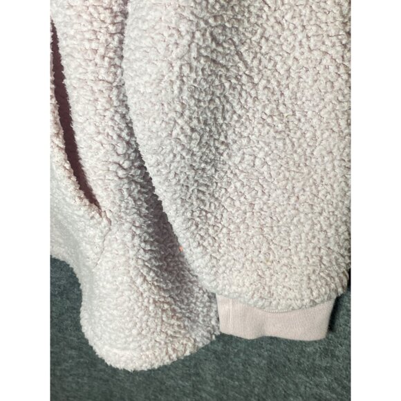VS PINK Sherpa Pullover Small Relaxed Fit Hooded Half Zip Closure Kangaroo Pocke - Picture 8 of 9
